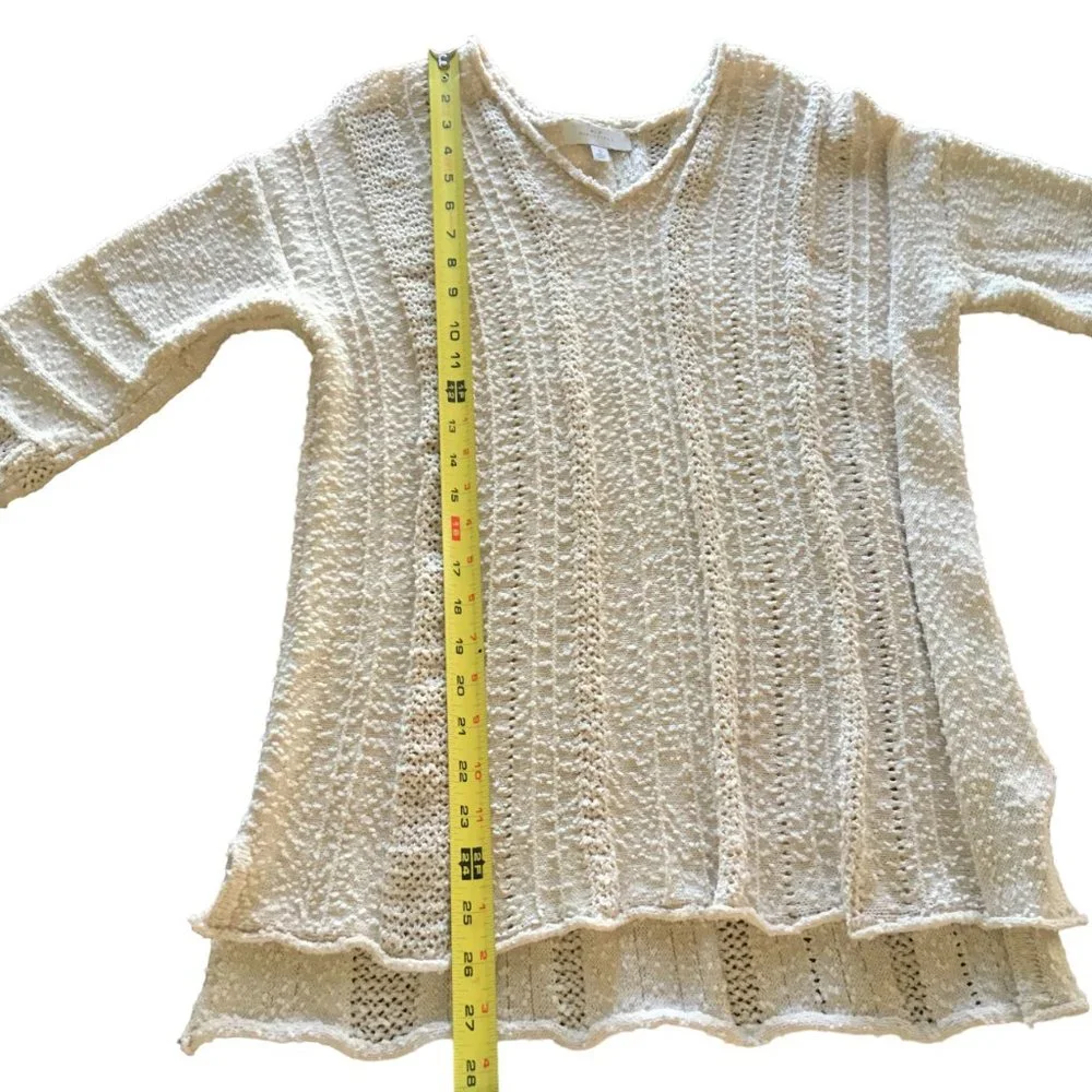 Sweater Crochet Knitted Long Sleeves V-neck Women’s Size Small - Picture 6 of 9